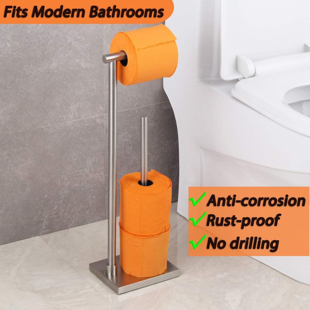 GERZWY Toilet Paper Holder Free Standing with Reserve