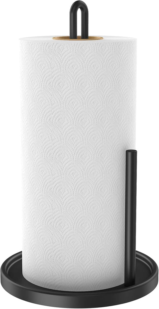 Paper Towel Holder Countertop, Freestanding Paper Towel Roll Holder with Weighted Base