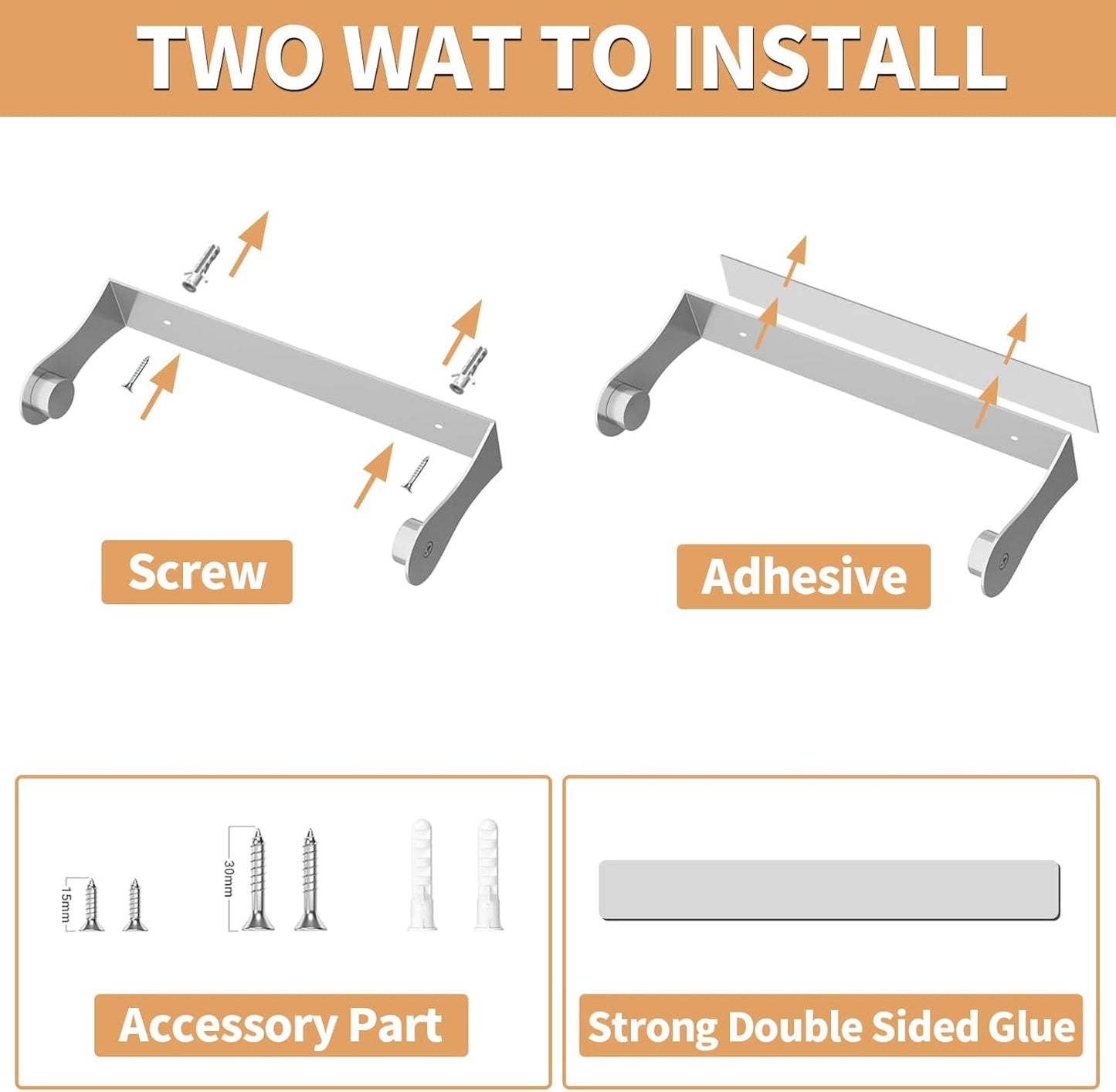 Paper Towel Holder Under Cabinet, Wall Mount Paper Towel Holder for Kitchen Bathroom