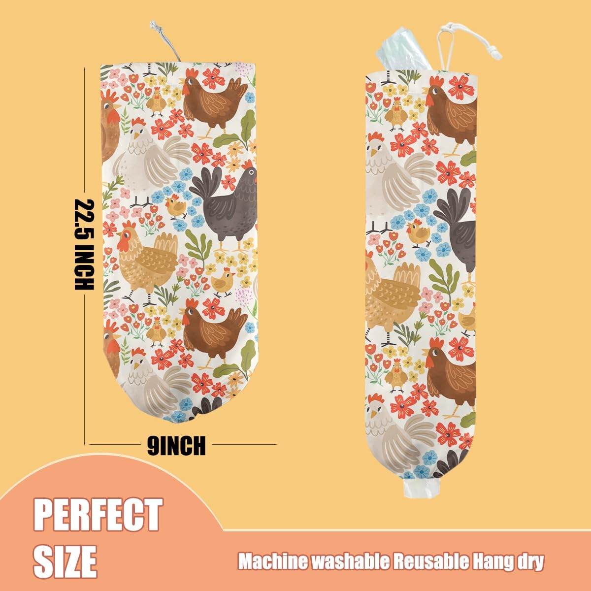 Chicken Plastic Bag Holder, Wall Mount Grocery Bag Holder, Plastic Storage bag