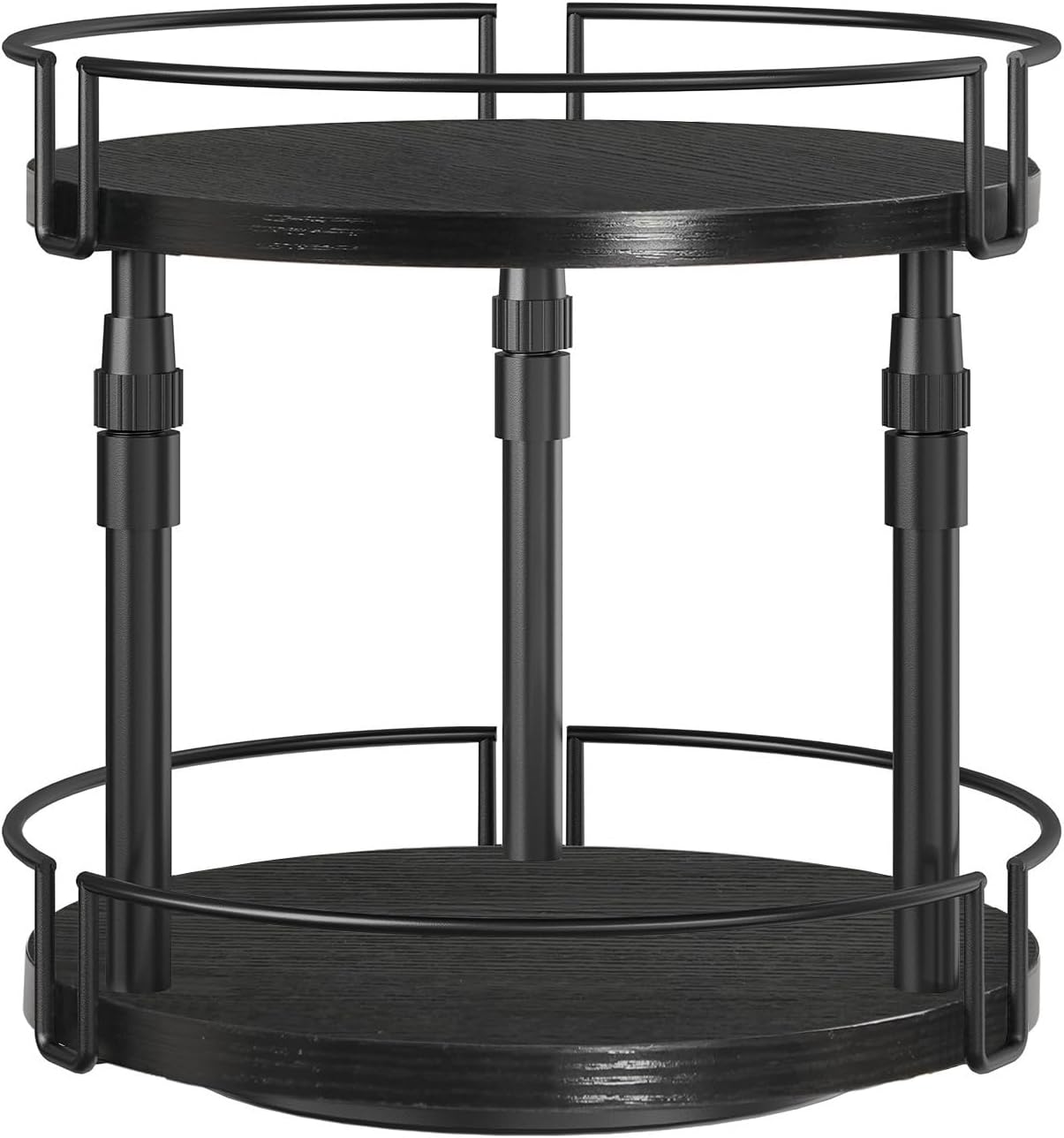 Lazy Susan Organizer Spice Rack, 2-Tier Height Adjustable Rotating Lazy Turntable Spice Organizer