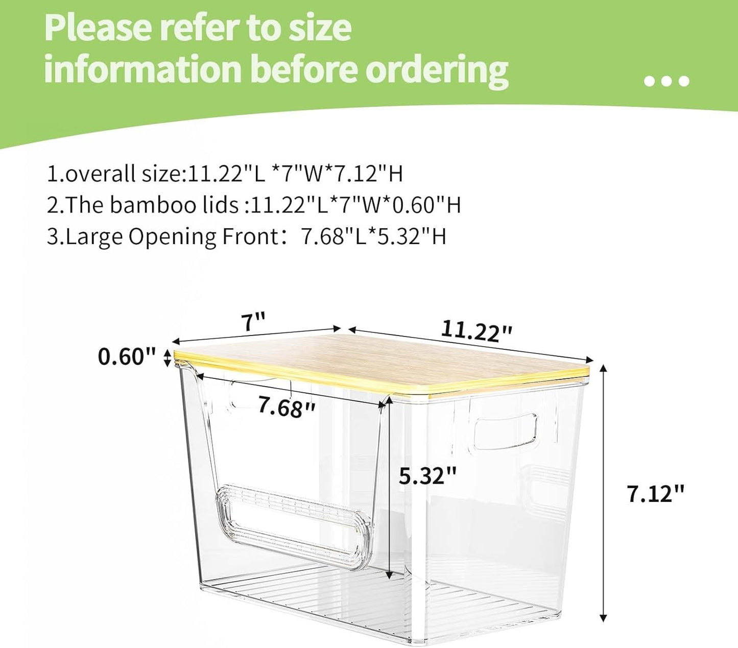 2 Set Pantry Organizers and Storage, Trash Bag Dispenser with Bamboo Top