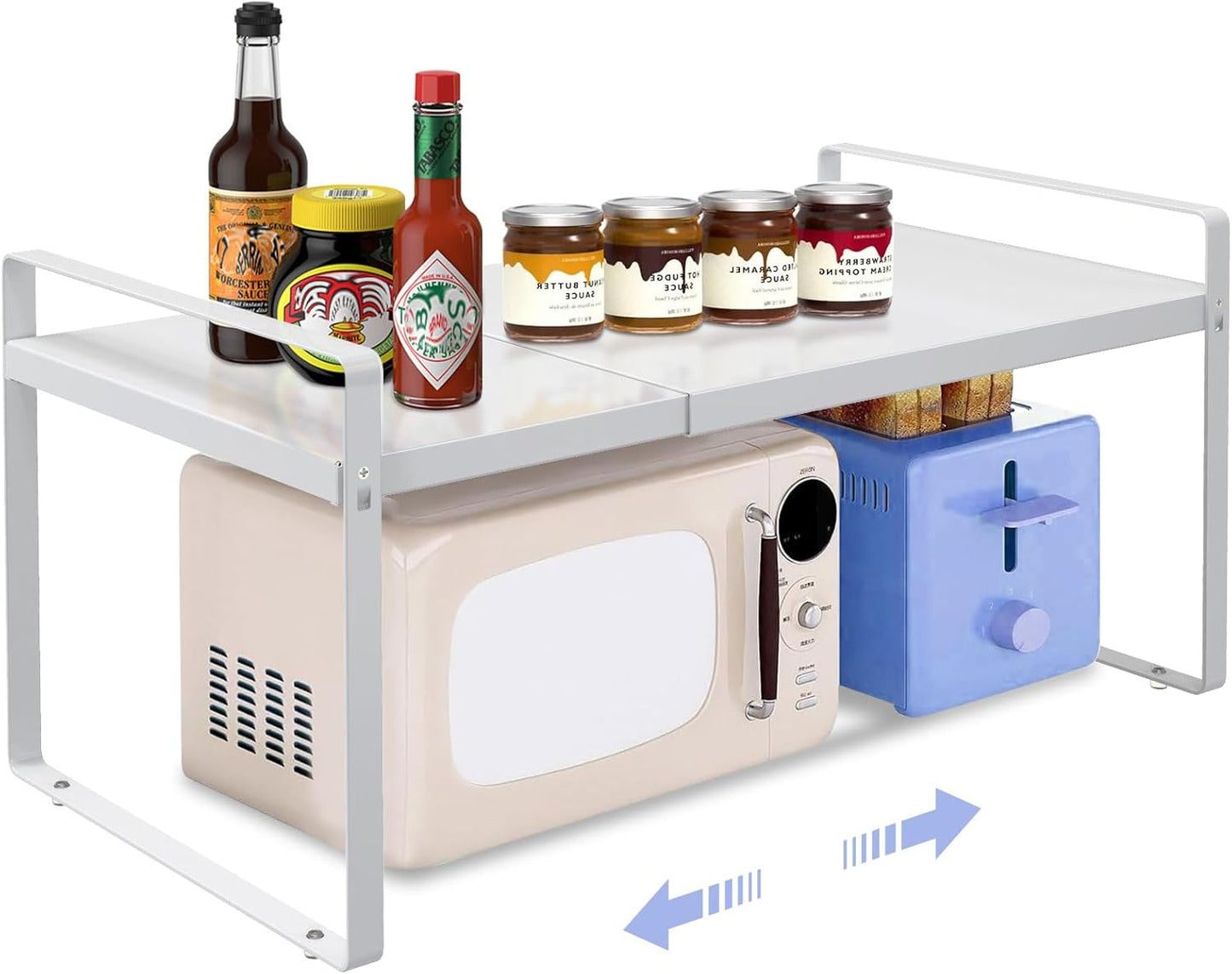 Expandable Cabinet Organizer 14"~25", Kitchen Shelf Organizer Spice Rack 11” wide