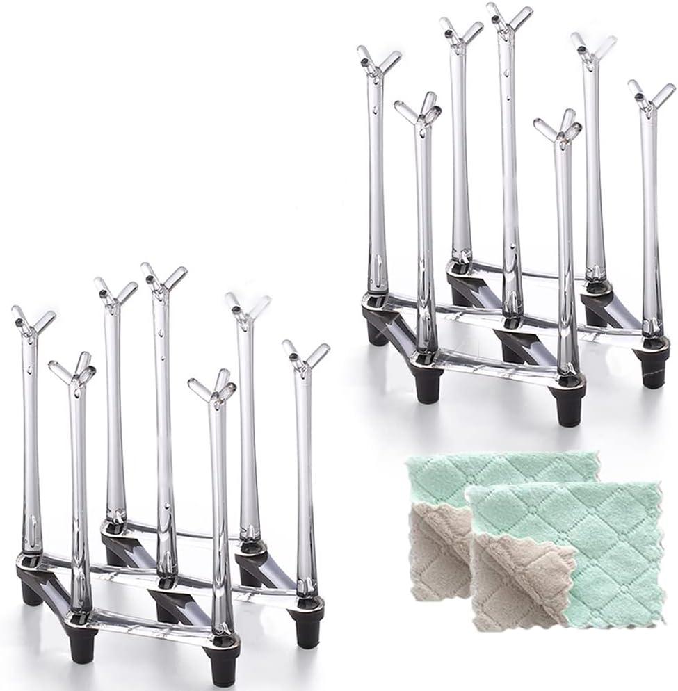 Retractable Cup Drying Rack, Drinking Glass and Sports Bottle Drainer Stand