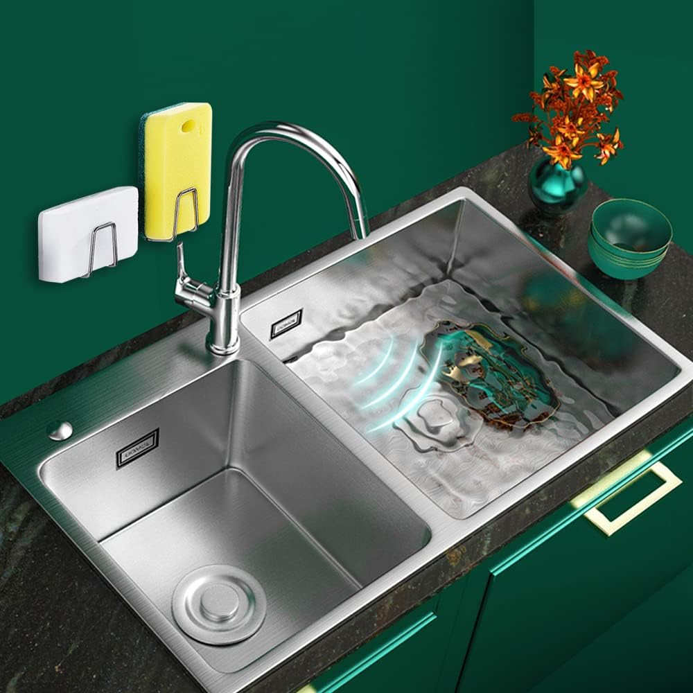 Sponge Holders for Kitchen Sink Adhesive Sponge Holder Sink Caddy Stainless Steel Rust Proof Waterproof, Quick Drying