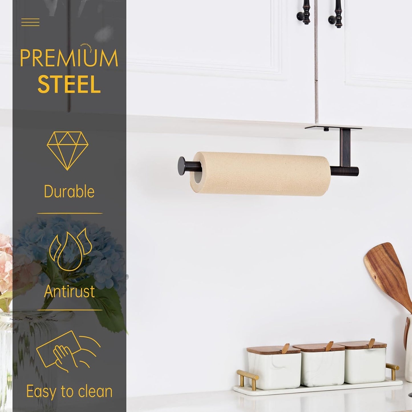 Paper Towel Holder Self-Adhesive Bar Under Cabinet