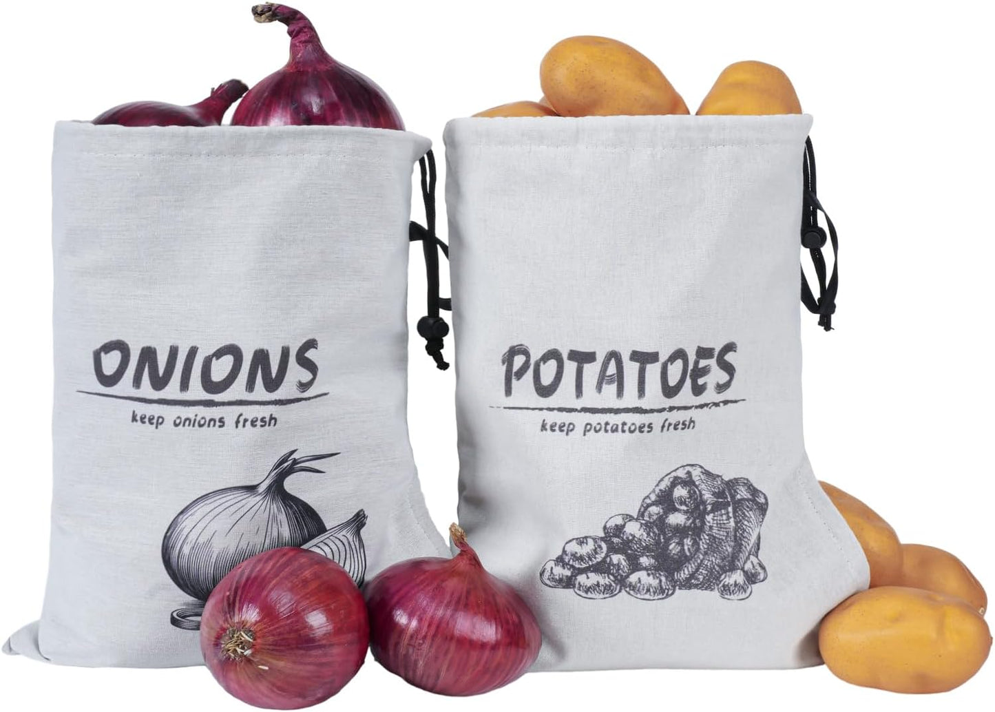 Potato Onion Storage Bag, Reusable Potato and Onion Storage Bag for Pantry