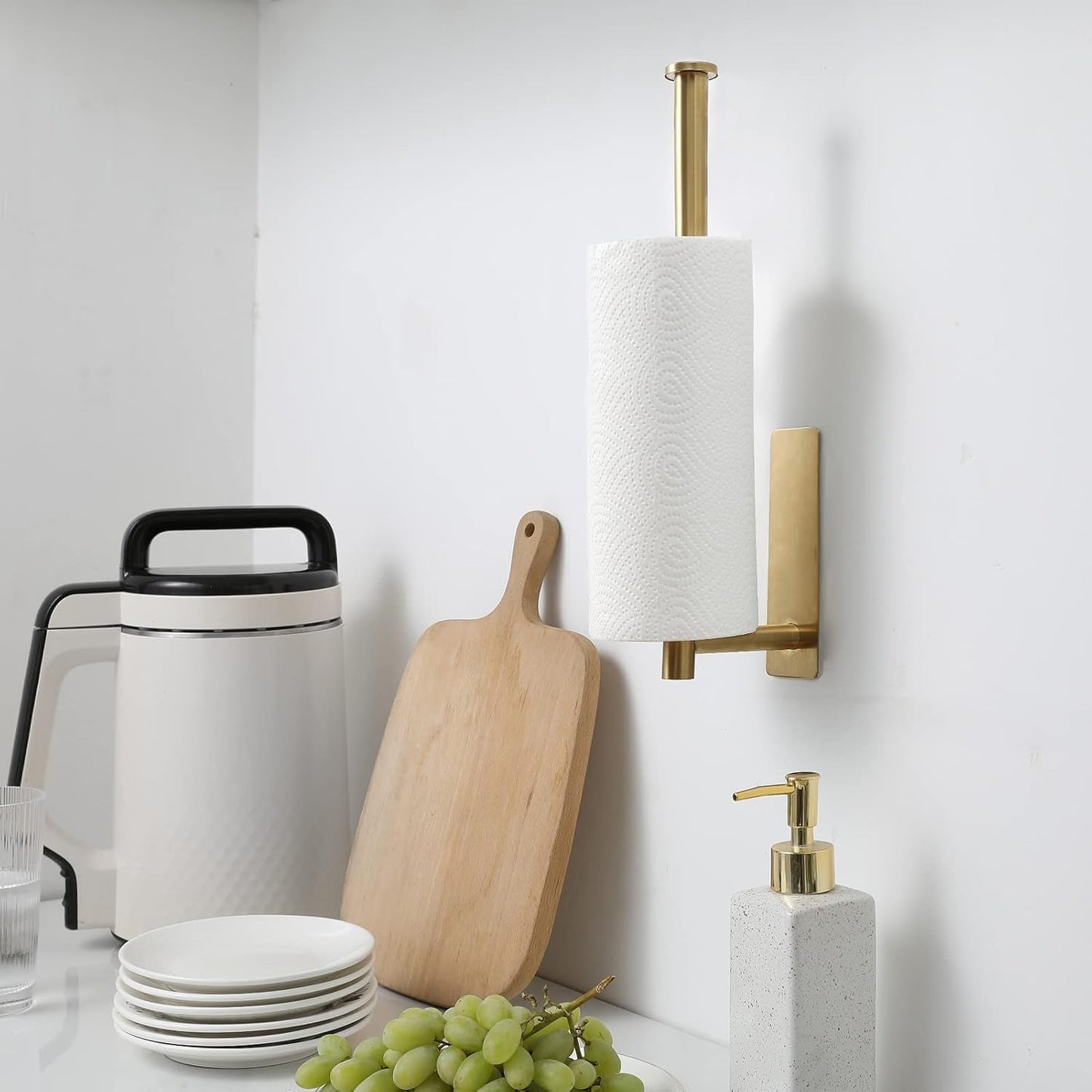 Paper Towel Holder for Kitchen, Adhesive Under Cabinet Paper Towel Roll Rack for Bathroom Towel