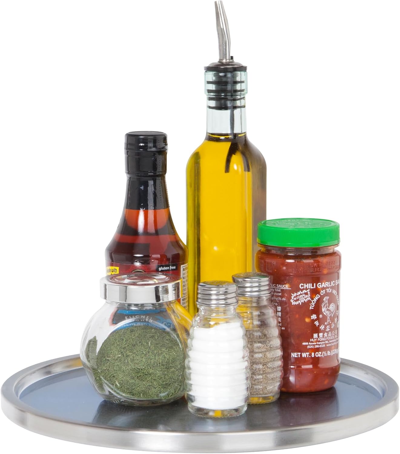 Dial Industries Lazy Susan Stainless Steel Turntable Organizer for Pantry, Cabinet, Countertop