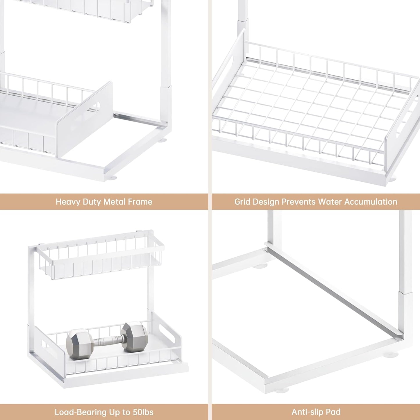 Under Sink Organizer and Storage, Slide Out Cabinet Organizer