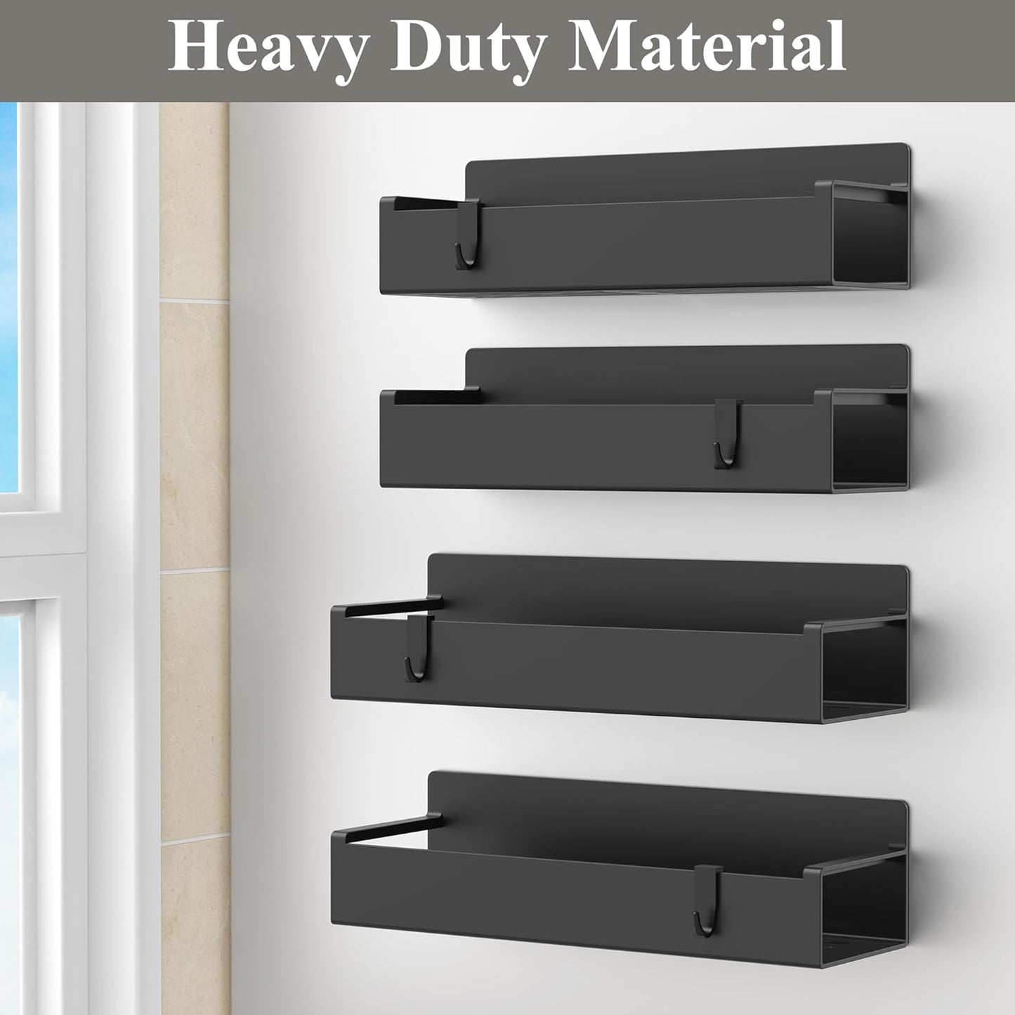 4 Pack Magnetic Spice Rack Organizer for Refrigerator and Oven