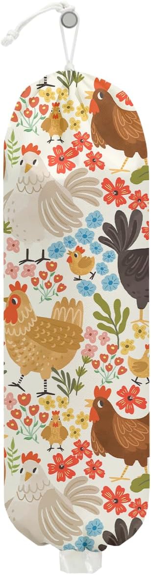 Chicken Plastic Bag Holder, Wall Mount Grocery Bag Holder, Plastic Storage bag
