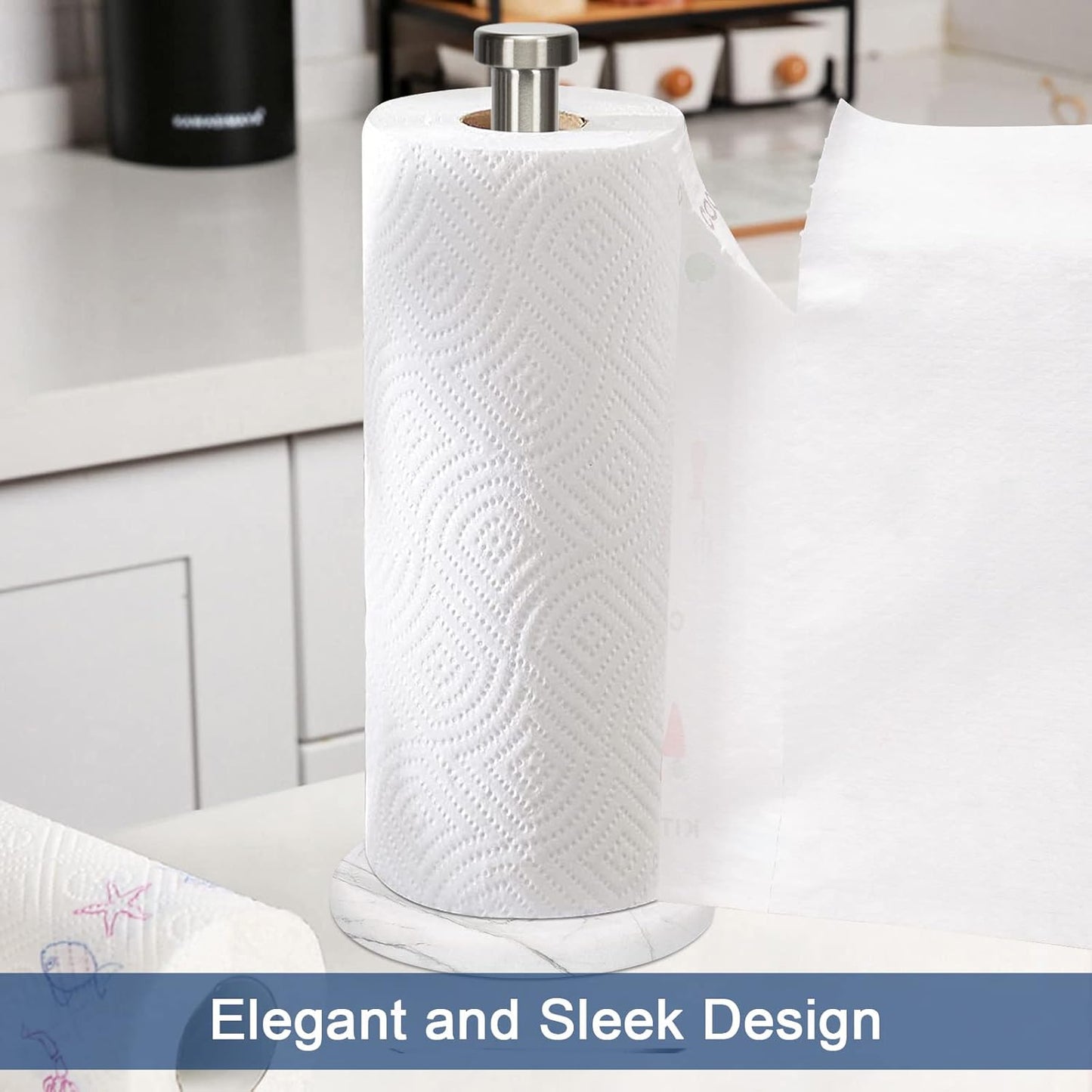 Standing Paper Towel Holder, Kitchen Paper Towel Tissue Holder- for Bathroom Kitchen Countertop