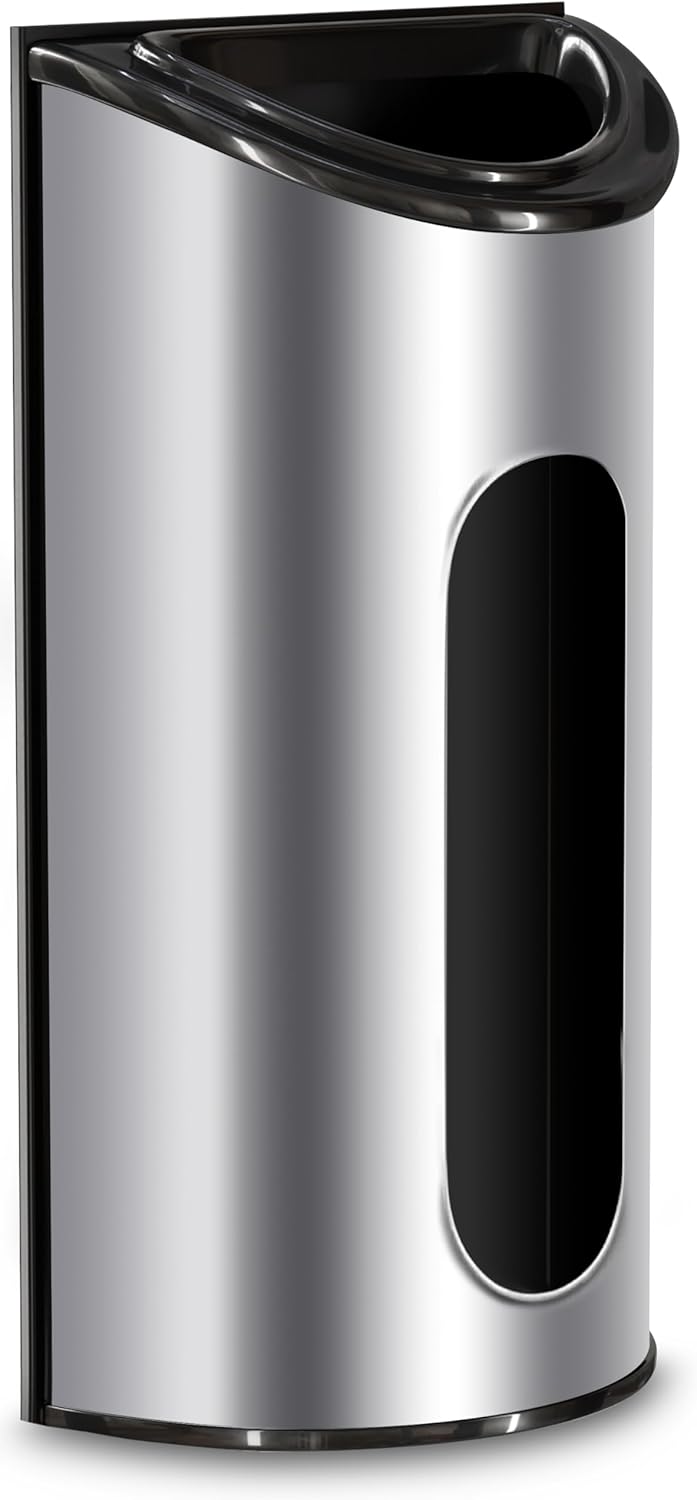 Wall-Mounted Stainless Steel Grocery Bag Holder & Dispenser