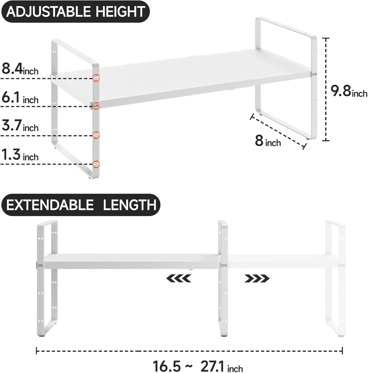 16.5-27’’L Expandable Cabinet Shelf Organizers