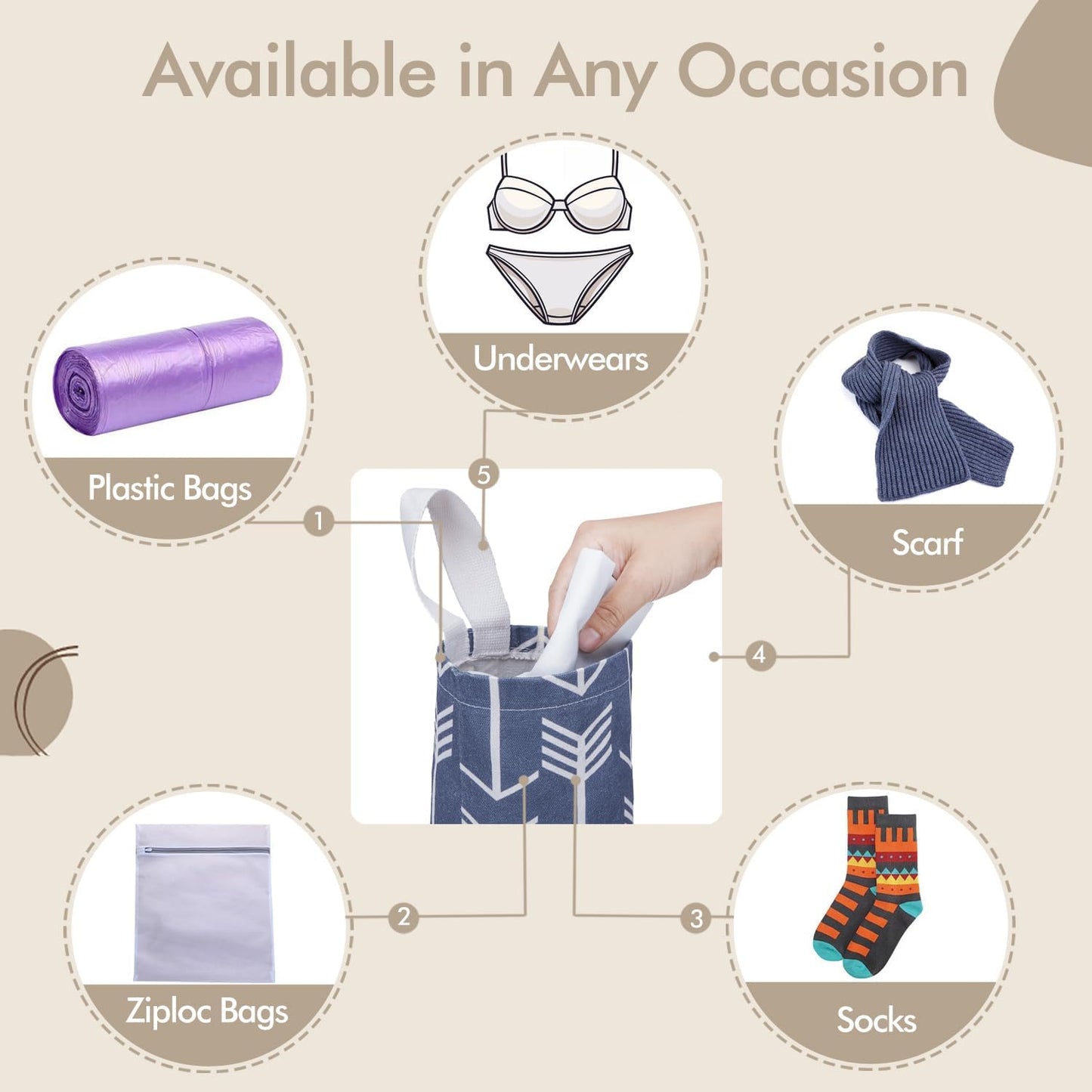 Plastic Bag Holder, Washable Grocery Wall Mount Organizer, Large Trash Storage Dispenser