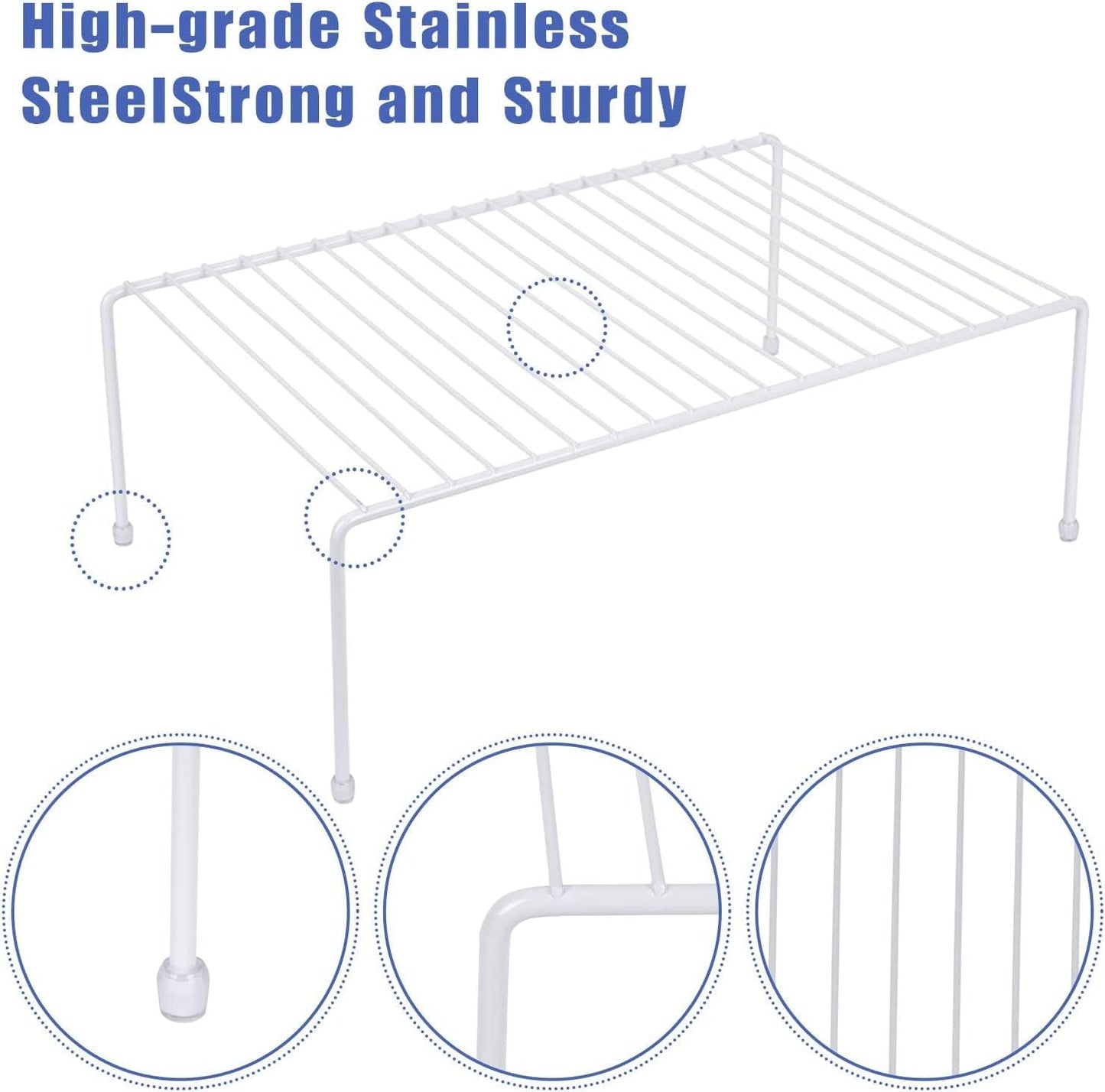 Set of 2 Large (16.1 x 10.2 Inch) Cabinet Storage Shelf Rack