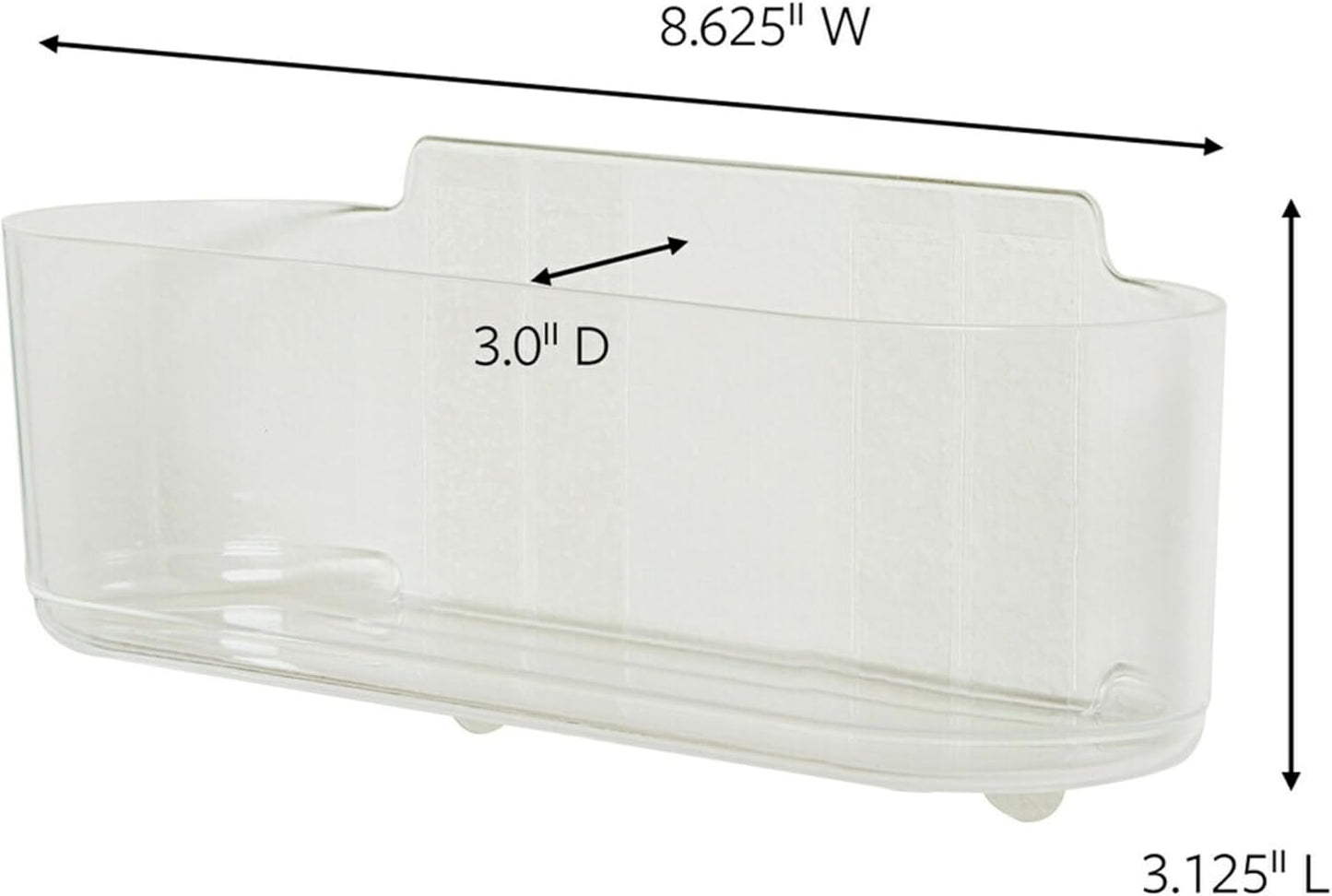 Large Caddy, Holds up to 4 lb, 8.6" x 3.1" x 3", 1 Caddy with 4 Strips