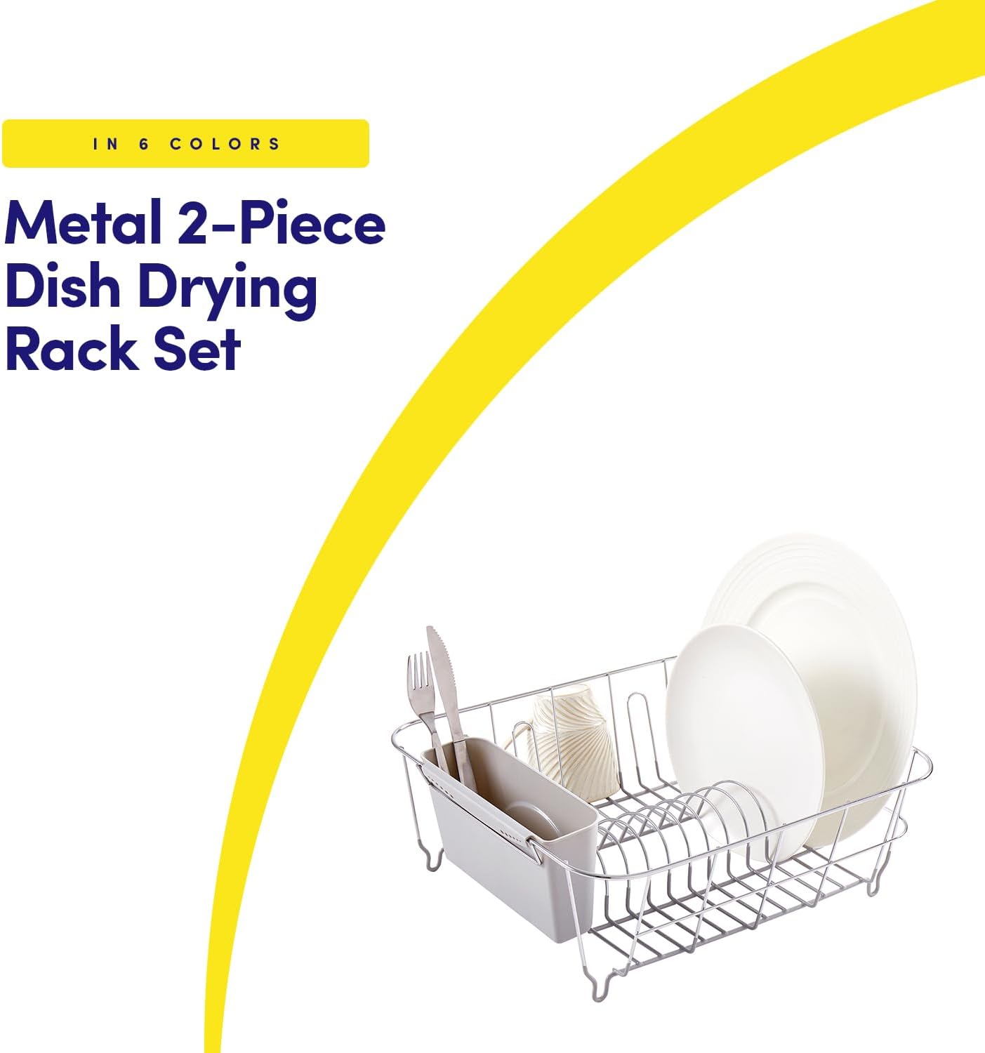 Dish Drying Rack & Cutlery Holder 2 Piece Set
