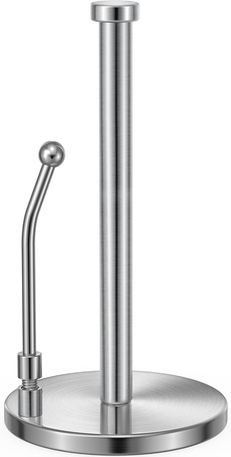 Paper Towel Holder, Paper Towel Dispenser Standing Weighted Base Non Slip