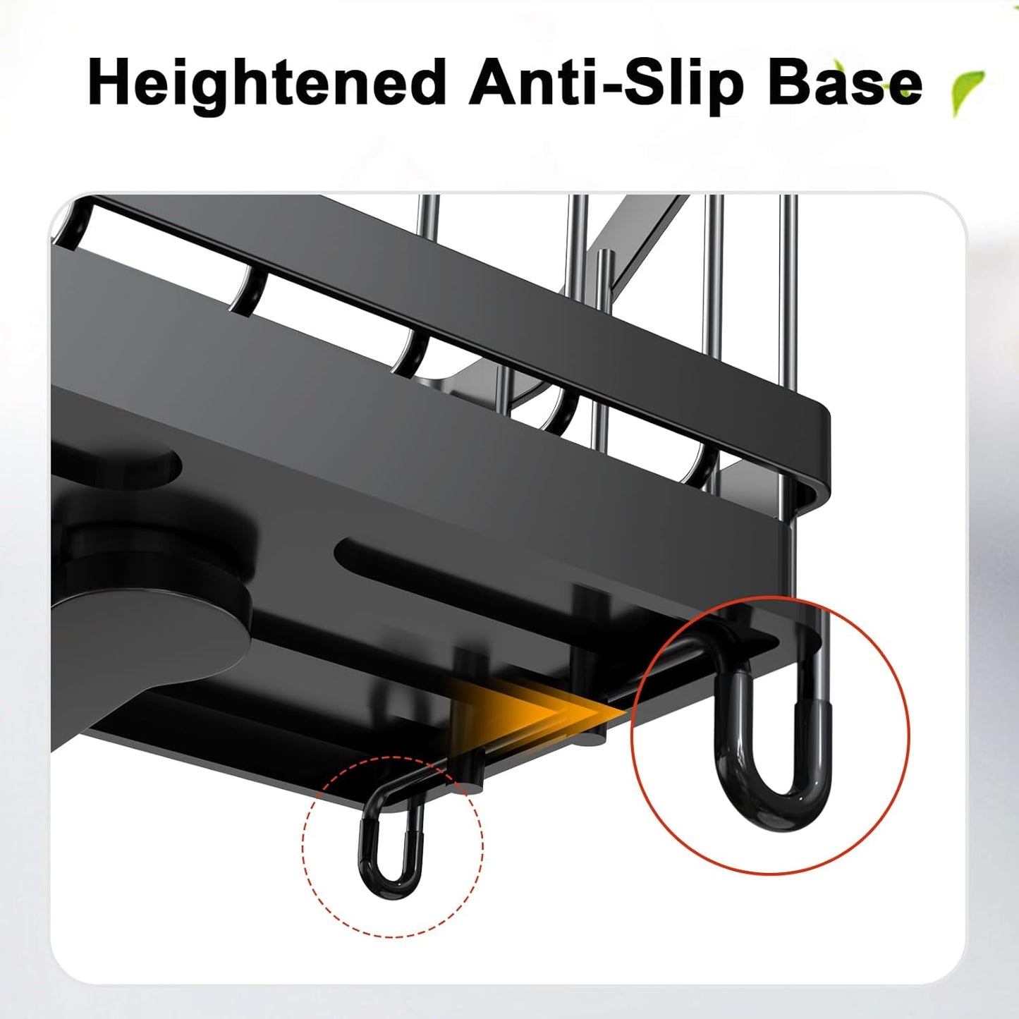 Sponge Holder for Kitchen Sink, Sink Caddy with High Brush Holder, Rustproof and Strong, anti slip