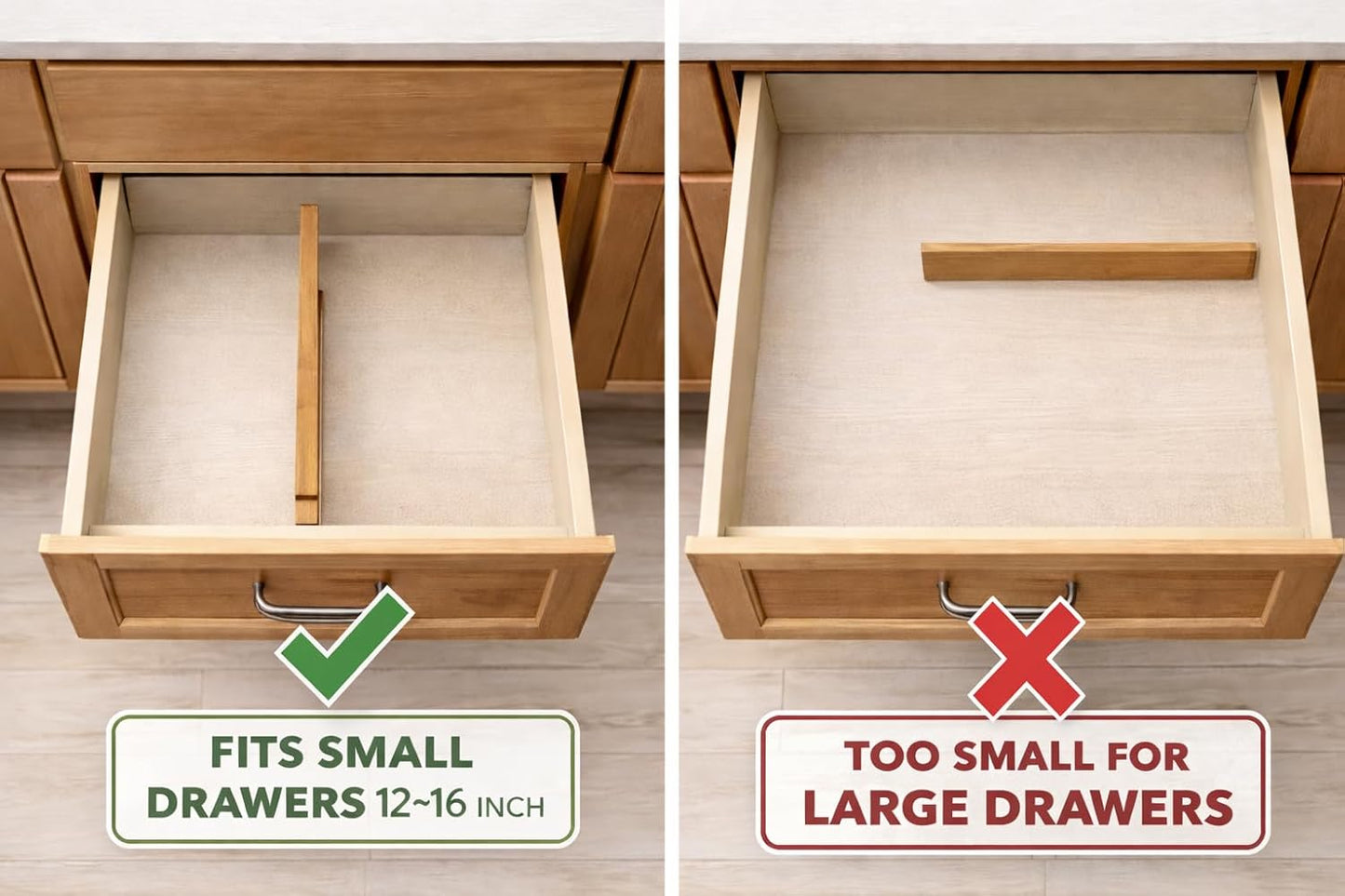Adjustable Bamboo Drawer Dividers – SMALL SIZE