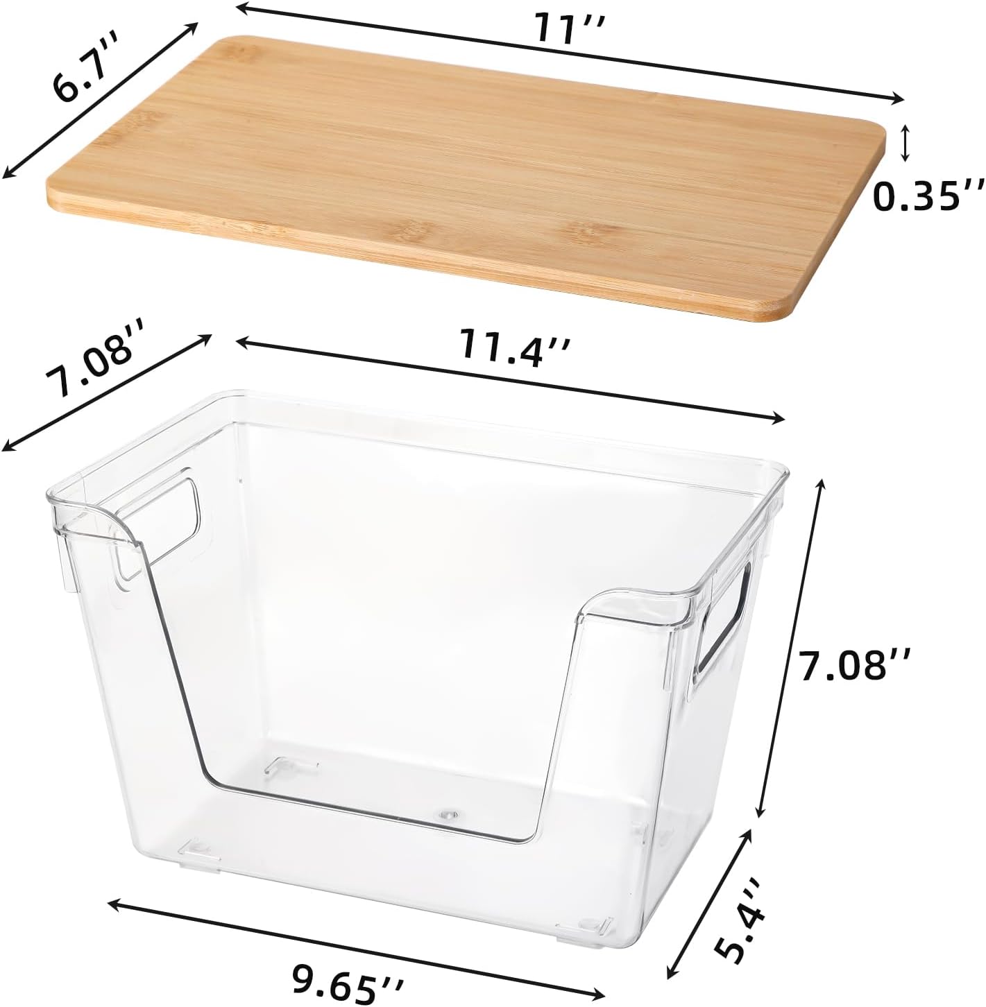 2 Set Pantry Organizers and Storage - Stackable Pantry Storage Bin Containers for Potato, Onion