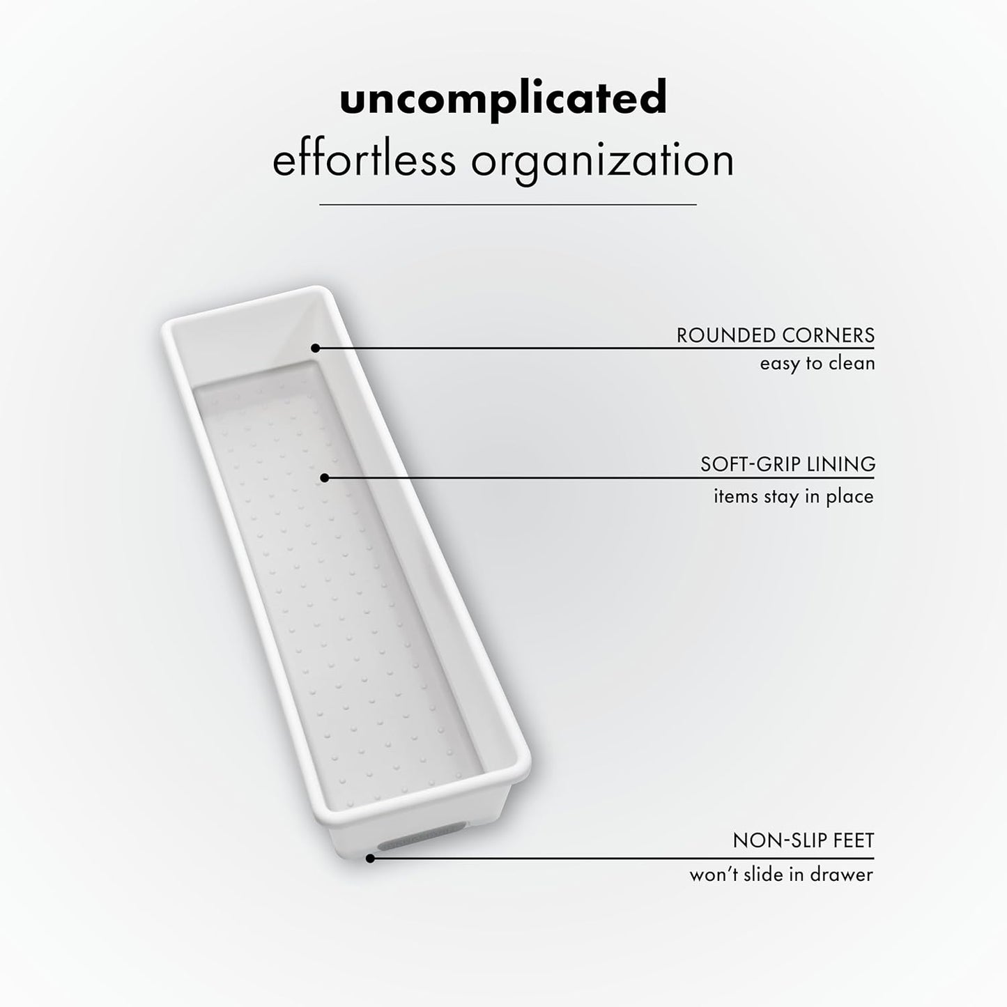 Long Storage Bin, Multipurpose Organizer for Kitchen, Bathroom & Office, Organizer for Cutlery