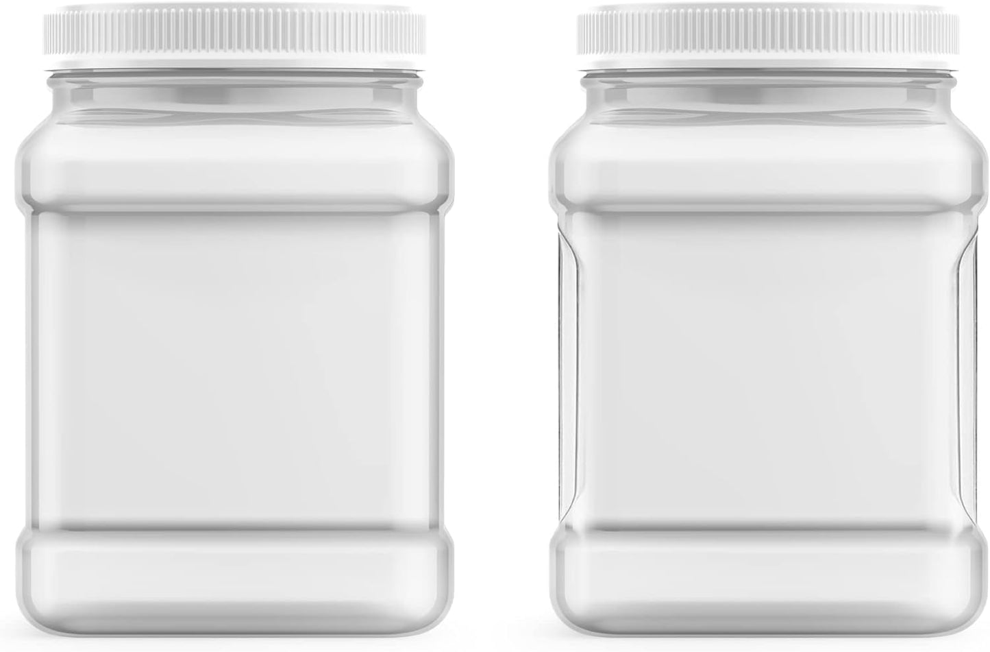 Company 64 fl oz Square Clear Jar with Pinch Handle, 4 Count, Pantry Storage & Organization