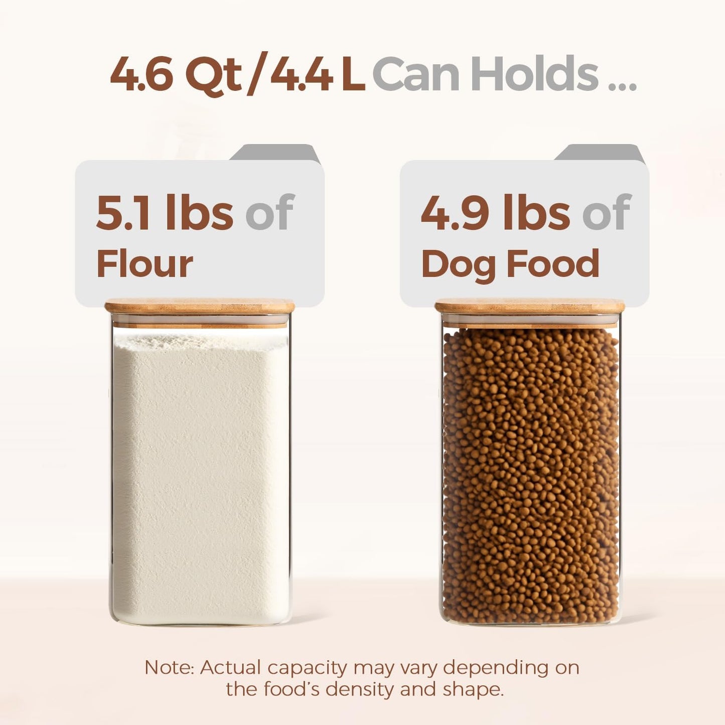 1.2 Gallon Wide Mouth Flour Sugar Storage Containers 2 Pcs