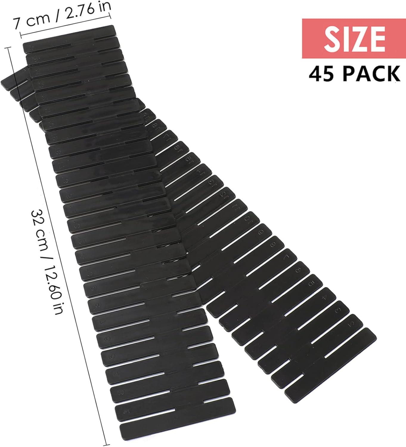 45 Pack Drawer Dividers, Plastic Adjustable Drawer Storage Organizer for Tidying Clutter Socks