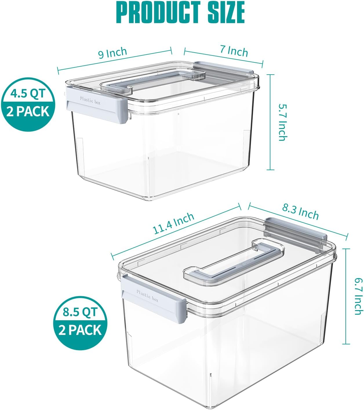 Plastic Storage Bins with Lids Stackable organization and Storage Containers for Organizing Snacks