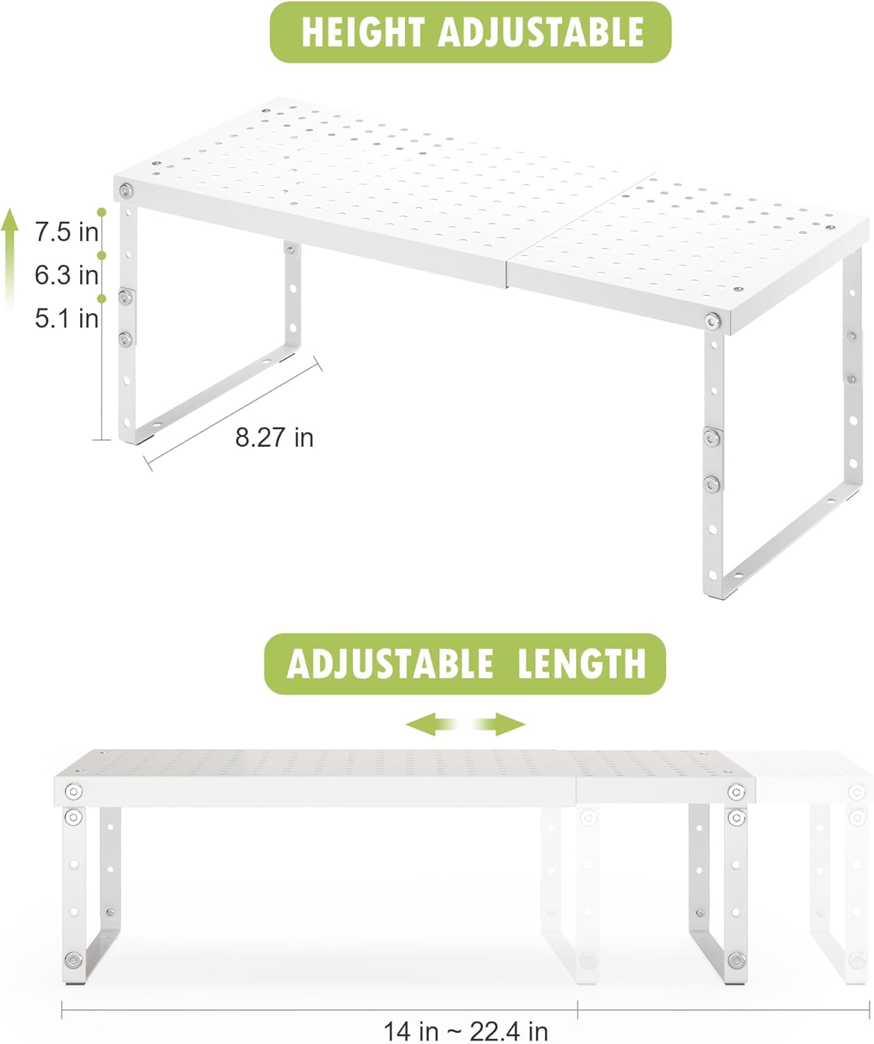 Expandable Cabinet Organizer Shelf With Adjustable Height