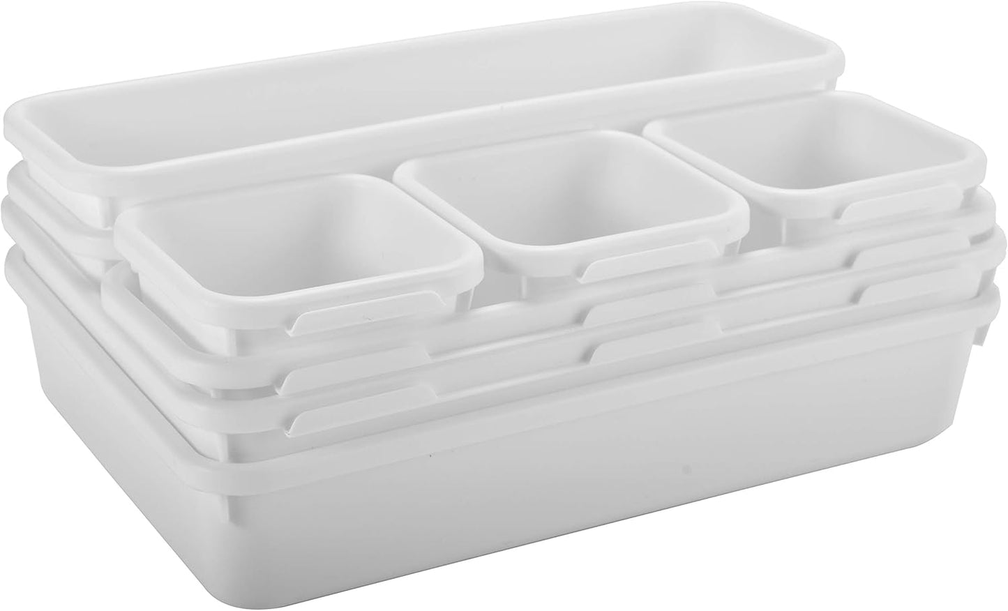 Interlocking Drawer Organizer Bins - Durable Plastic