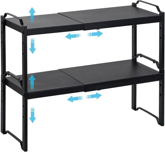 2 Pack Expandable Cabinet Countertop Shelves