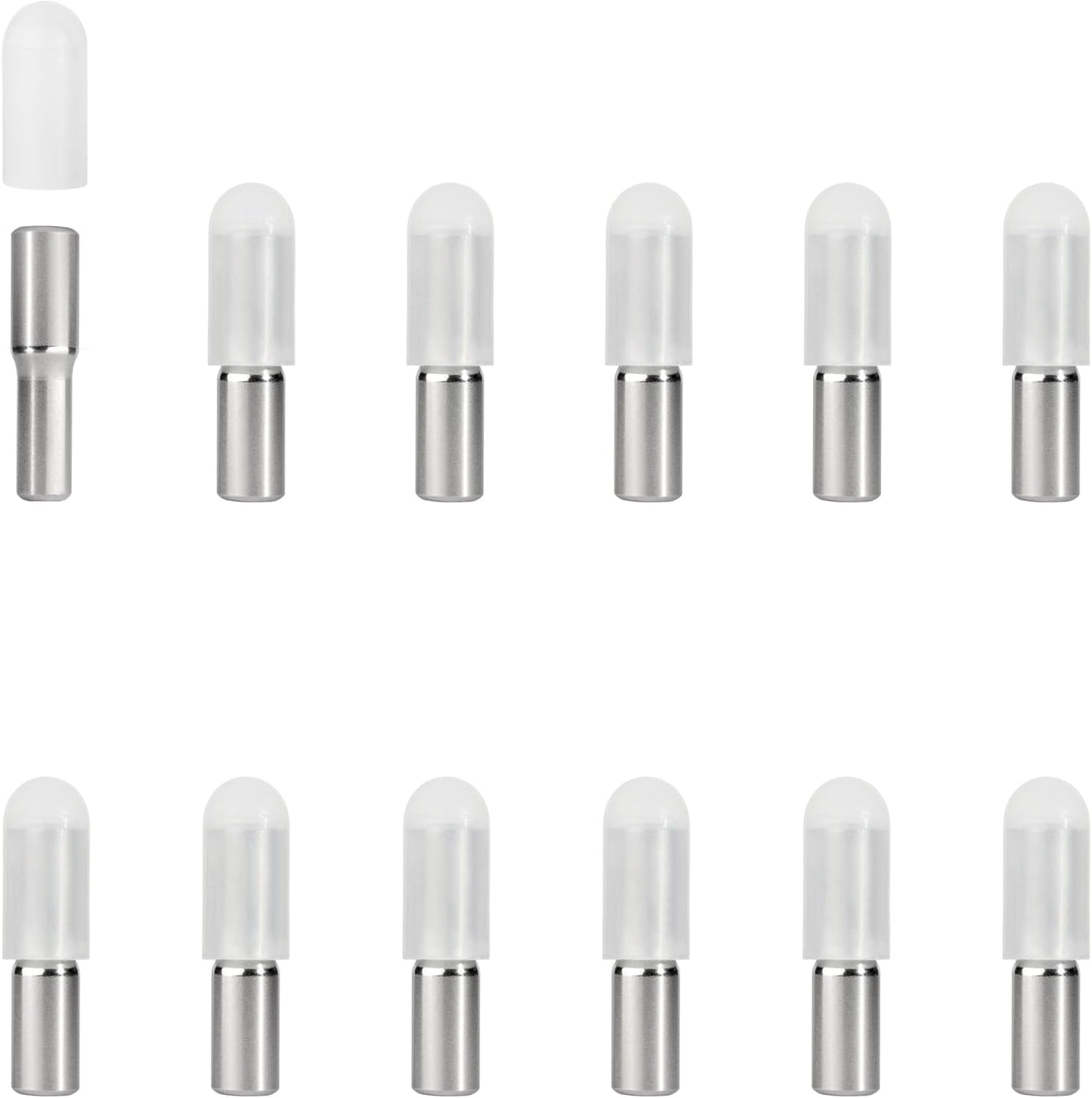 5mm 1/4 Inch Stainless Steel Metal Shelf Pegs Pins Replacement Kitchen Cabinet Shelves Support Holders for Bookshelf Bookcase Cupboard Adjustable Wood Glass Shelving