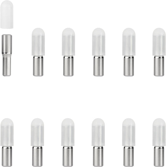 5mm 1/4 Inch Stainless Steel Metal Shelf Pegs Pins Replacement Kitchen Cabinet Shelves Support Holders for Bookshelf Bookcase Cupboard Adjustable Wood Glass Shelving