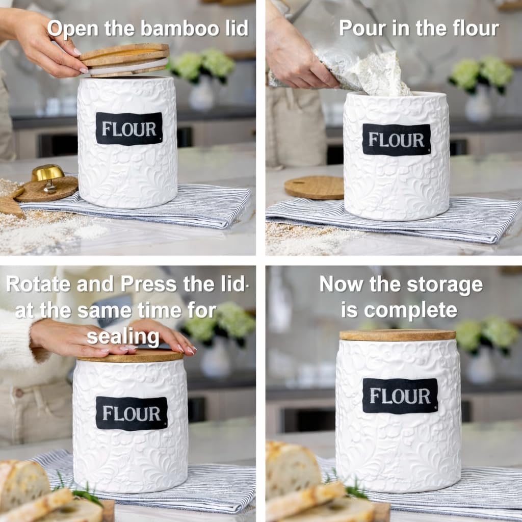 Ceramic Canister for the Kitchen (52oz/1537ml)