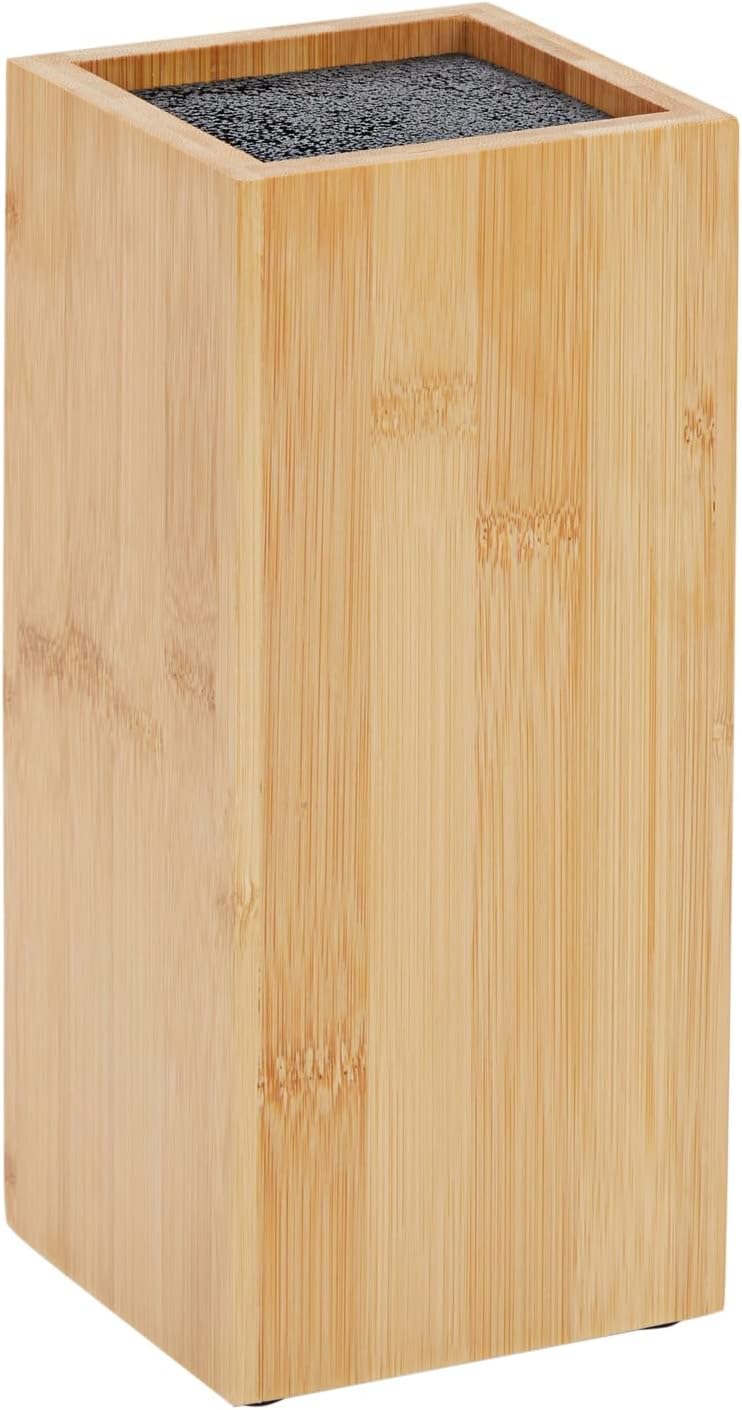 Bamboo Universal Knife Block - Adjustable Bristle Knife Holder & Stand