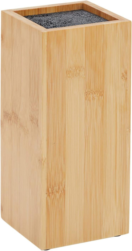 Bamboo Universal Knife Block - Adjustable Bristle Knife Holder & Stand