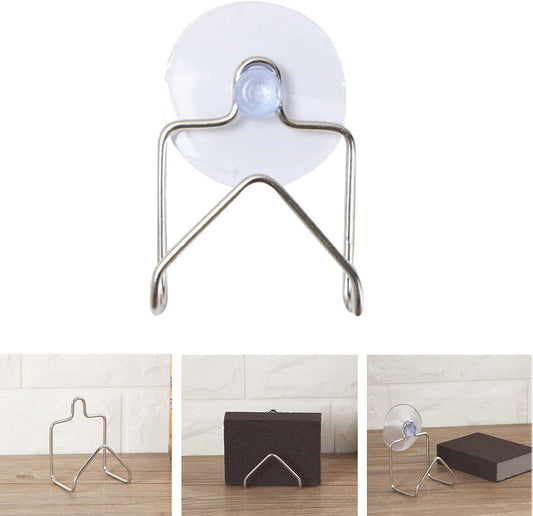 Stainless Steel Kitchen Sink Caddy Sponge Holder with Suction Cups Kitchen Organizer Rack (size:7.4cm x 6cm)