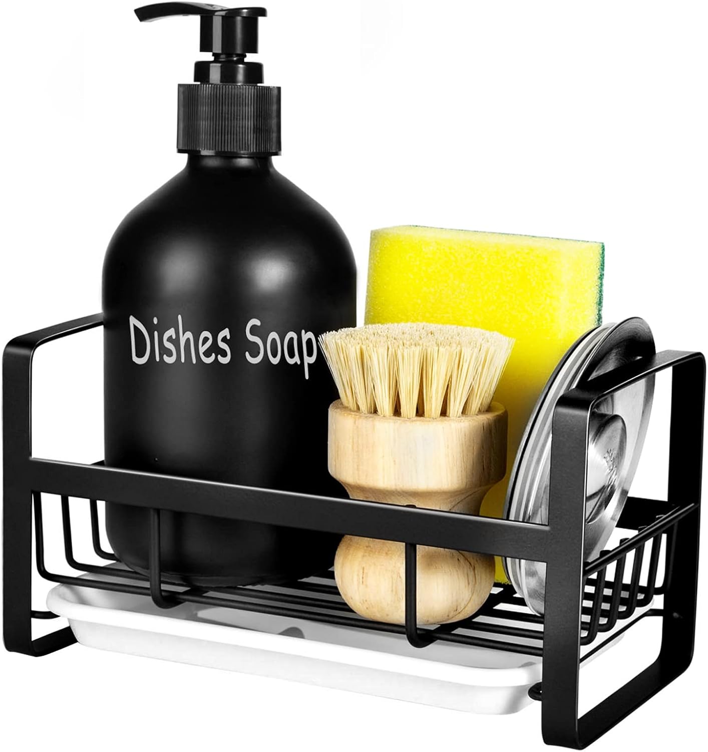 Sponge Holder for Kitchen Sink- Stainless Steel Kitchen Sink Caddy for Organizing Sponge