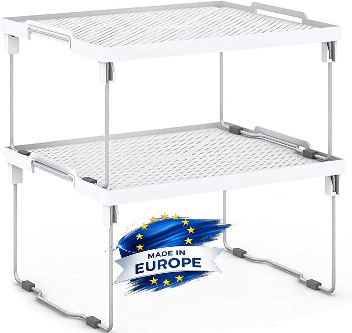 Kitchen Shelves Cabinet Organizer, Stackable Freezer Rack, Cupboard Box Organizer, Shelf Riser