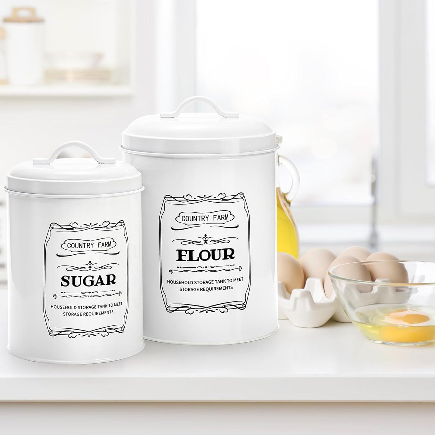 Set of 4 Kitchen Canisters with Airtight Lids