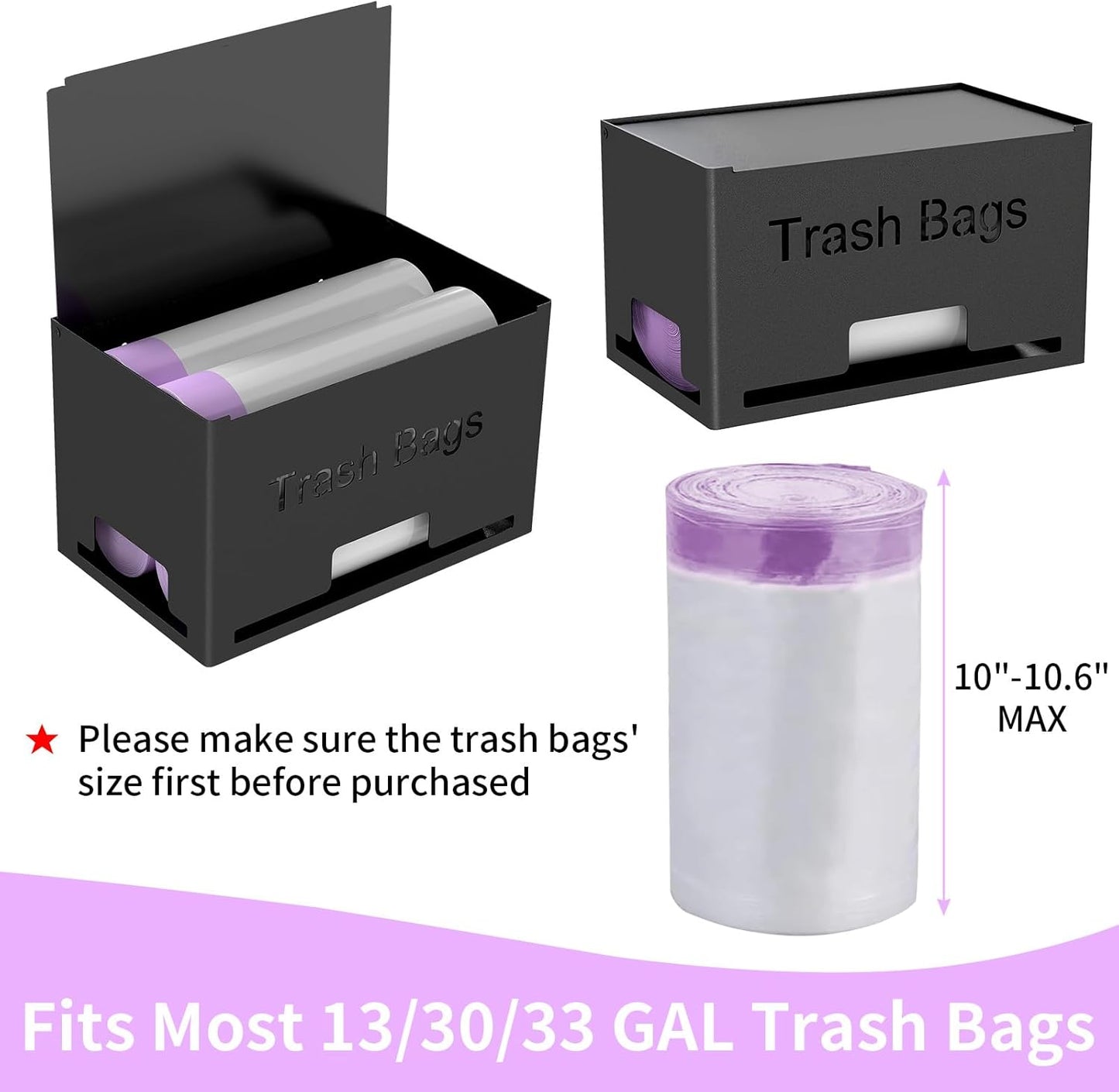2-Pack Trash Bag Holder Dispenser, Stackable Garbage Bag Dispenser