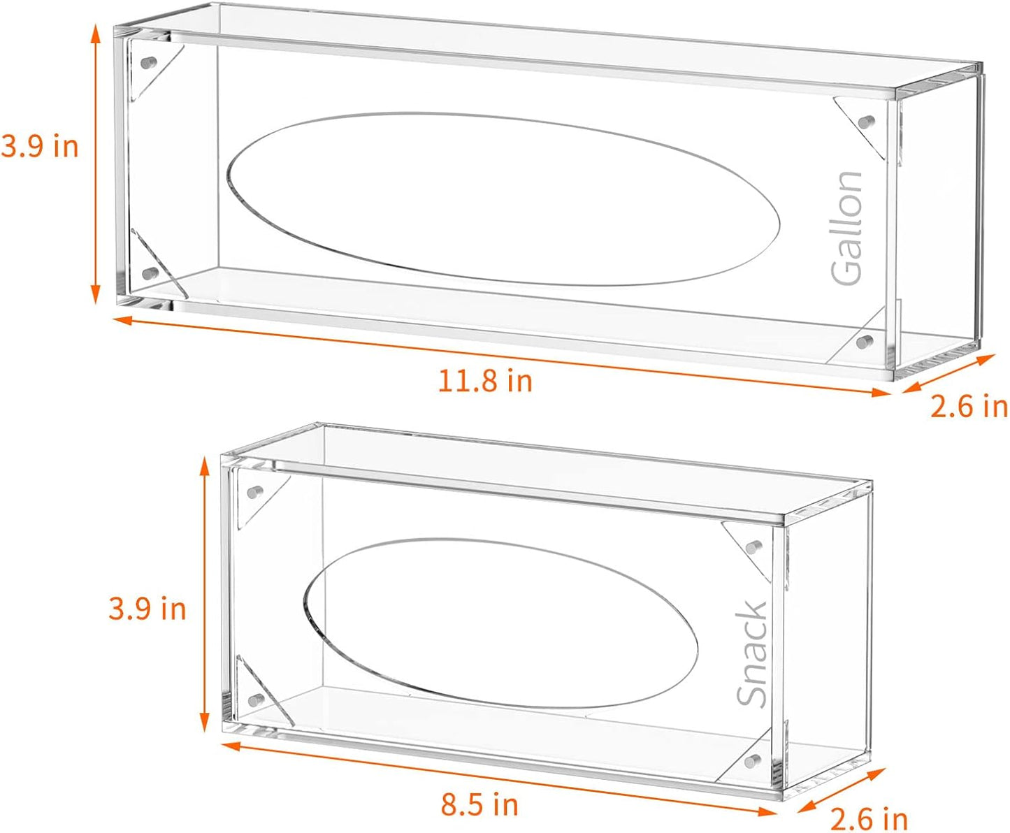 Food Bag Storage Organizer, Acrylic Kitchen Drawer Baggie Box, Compatible with Gallon