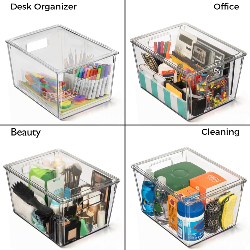 Plastic Storage Bins with Lids X-Large – Perfect Kitchen Organization