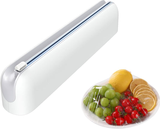 Aluminum Foil & Plastic Wrap Dispenser with Cutter - Easy One-Hand Operation