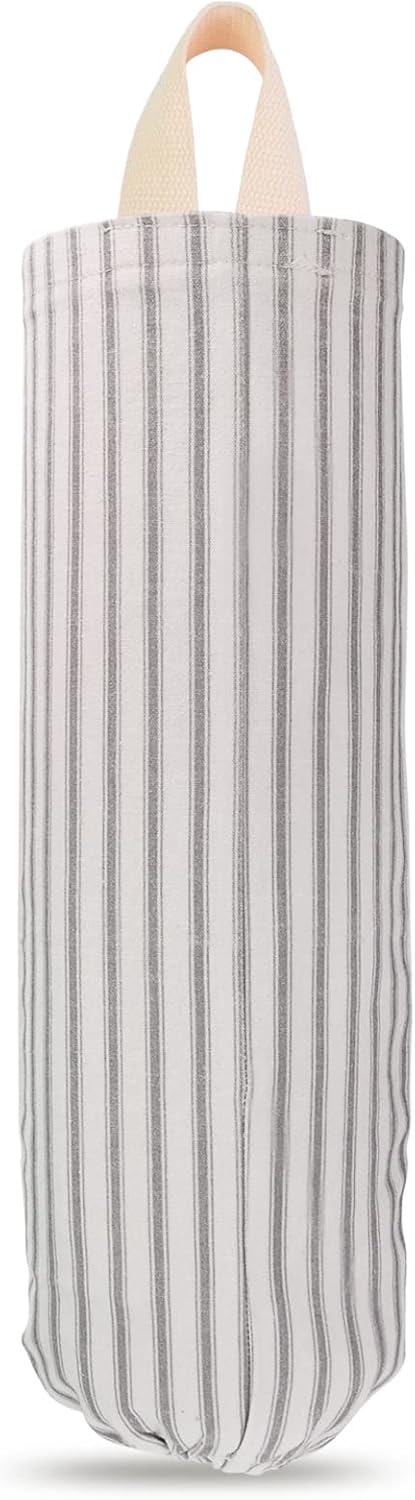 Plastic Bag Holder, Wall Mount Grocery Bag Organizer for Home Kitchen Pantry Decor (Grey)