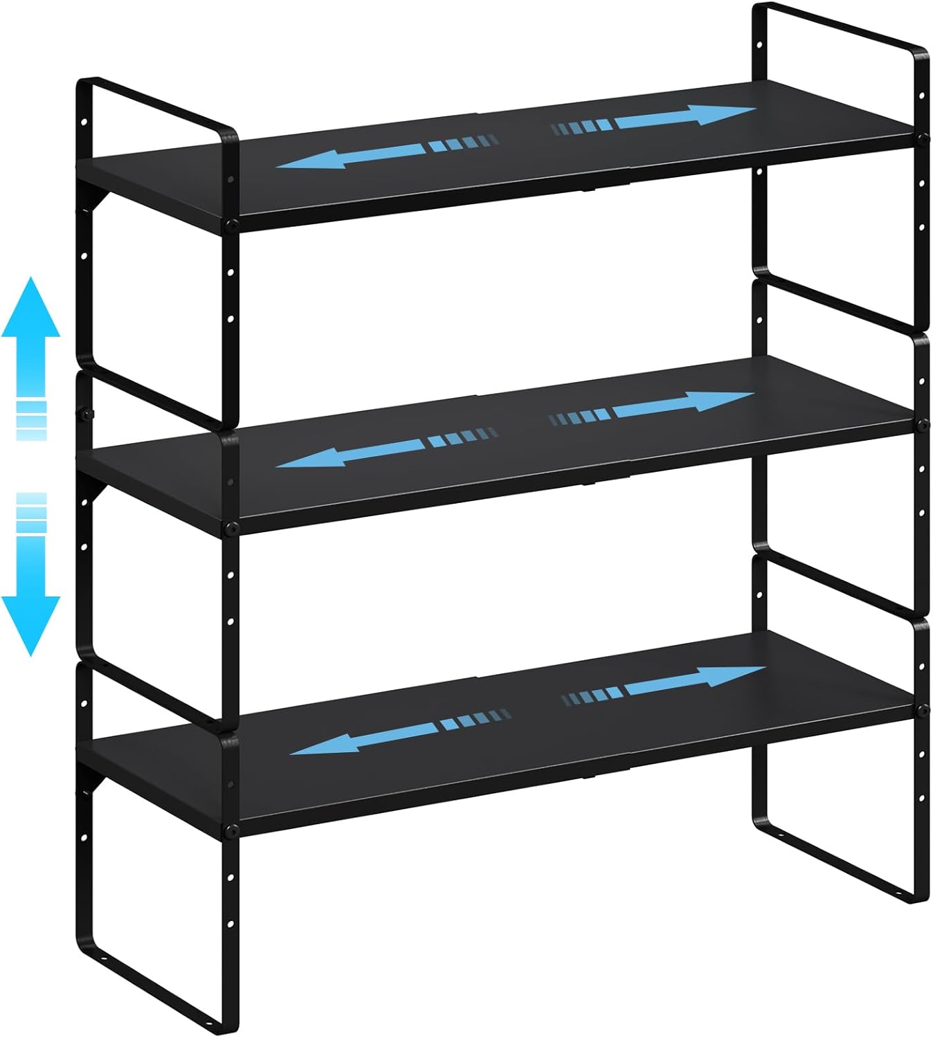 15.5 to 25.5 Inch Kitchen Cabinet Shelf Organizers, Adjustable Kitchen Counter Shelf Organizer